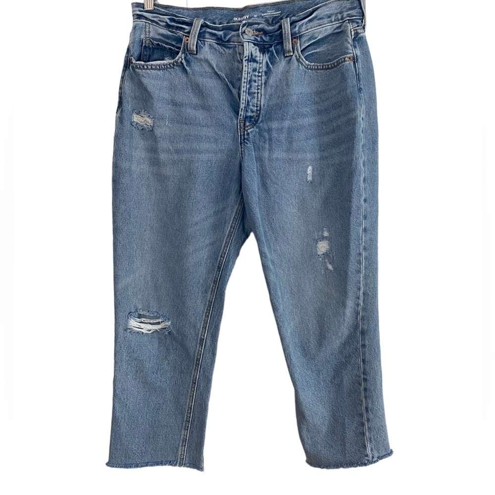 Old Navy high rise slouchy straight jeans 10